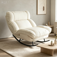 Fauteuil à bascule moderne en tissu doux et confortable pour la peau, chaise longue décorative et relaxante avec structure métallique écologique et inclinable