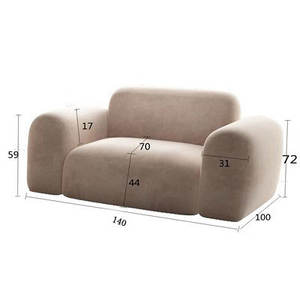 Sofa hiện đại với vải nhung mờ cho các khách sạn nhỏ đến lớn căn hộ vật liệu gỗ yên tĩnh miễn phí Bộ giường xốp - Product Image 6