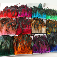 Plumes de Coq Schlappen Teintes en Gros, Franges de Plumes de Coq, Garniture de Plumes de Gallo pour Costumes, Vêtements, Carnaval, Décoration de Poulets