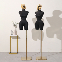 Nouvel Arrivage Mannequin Torse Femme Grande Taille en Satin, Taille Fine et Hanches Courbes, Présentoir Demi-Corps pour Vitrine de Magasin de Vêtements