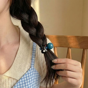 Élastique à cheveux pour filles avec perles, accessoire pour chignon - Product Image 5
