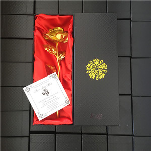 Su misura del Contenitore di Regalo 24K Oro Rosa Fiore Artificiale <span class=keywords><strong>Rose</strong></span> D'oro - Product Image 3