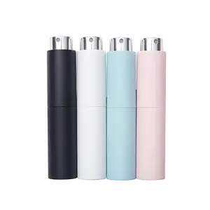 RTS Refillable 5ml 8ml 10ml Empty Aluminum Mist Spray Bottles Twist Up Perfume Atomizer Travel Glass Vials