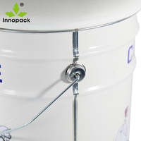 Seau en métal rond de 4L et 5L, imprimé en couleur, résistant aux solvants, hermétique, résistant à l'eau, de qualité alimentaire
