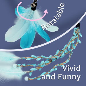 SONGWAY Kedi Oyuncak Seti Mavi Seri Geri Çekilebilir Tüy Oyuncaklar <span class=keywords><strong>6</strong></span> Yedek Kedi Oyuncak Zili Kızdırma Oyuncağı - Product Image 3