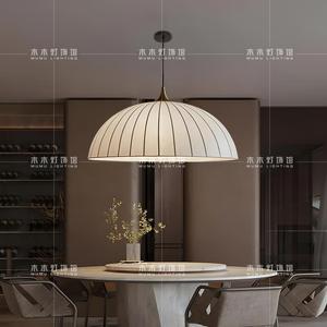 Lustre suspendu minimaliste moderne, rond, E27, LED, avec interrupteur, couleur crème, design élégant, pour restaurant et salon - Product Image 3