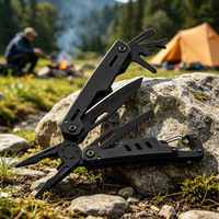 Pince multifonction pliable avec couteau en acier inoxydable, outil de survie portable EDC pour le camping en plein air, outil de poche, vente en gros OEM, coffrets cadeaux