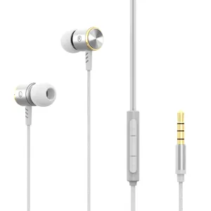 Konfulon neue meistverkaufte Produkte 2024 Aluminiumlegierung 3,5 mm Ohrhörer In-Ear Sport In-Ear kabelgebundene Ohrhörer mit Mikrofon