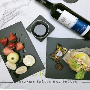 2023 Tabletex <span class=keywords><strong>ardoise</strong></span> naturelle assiette carrée sushi steak <span class=keywords><strong>ardoise</strong></span> noir nourriture occidentale assiette créative assiette de barbecue japonaise - Product Image 2