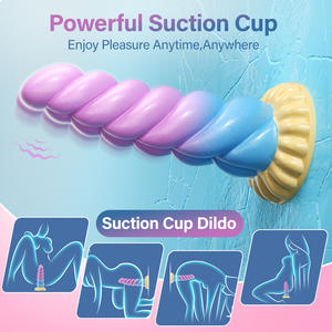 Wiederaufladbarer Ferngesteuerter Einhorn-Dildo <span class=keywords><strong>Vibrator</strong></span> mit Saugnapf Spiralförmiges Silikon Buntes Sexspielzeug für Frauen G-Punkt-Masturbation - Product Image 4
