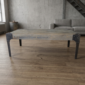 Industrial Style Solid Wood Coffee Table-Metal <b>Oak</b> Wood Antique Custom Size Outdoor Farmhouse Villa Warehouse Dining Living Room - Product Image 2
