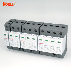 KORLEN T2 AC SPD 30-60kA 3P perangkat pelindung lonjakan tegangan rendah untuk Perlindungan Petir sistem surya Model KNY2-60 DIN rel - Product Image 6