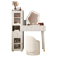 NKAHS Coiffeuse de luxe moderne et minimaliste avec rangement intégré, table de maquillage rétractable multifonctionnelle