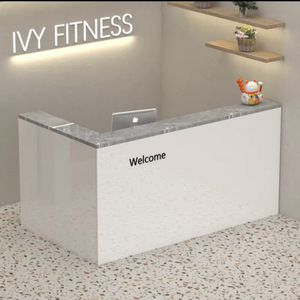 Custom Durable <b>Foldable</b> Wood Front Reception <b>Desk</b> for Beauty Salon Bar Office & Leisure Club-Modern Commercial Use - Product Image 2