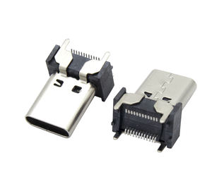 Connecteur <span class=keywords><strong>USB</strong></span> C 2.0 femelle, hauteur 15 mm, type SMT vertical, port de câble de charge type C, connecteur <span class=keywords><strong>USB</strong></span> en acier inoxydable haute visibilité - Product Image 1