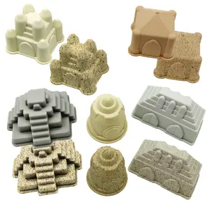New Coming Patent Food Grade 5 Silicone Castle Sand Molds Beach Toy Set For Kids Promotion Gift Summer Fun