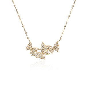 Gemnel Brillant Zircon Murmure Nocturne Argent Sterling 925 Design Unique Papillon Décorations Pendentif Collier Femmes - Product Image 1