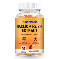 VitaSpring OEM Gummies à l'extrait d'ail et de Reishi, Vitamine C, Complément Herbal Végétalien Biologique, Gummies aux Champignons Reishi et à l'Ail