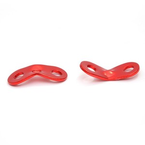 Aluminum Alloy Double Eye Paracord Adjustment Plate 39x16mm Red For Tent Tarp Windproof Rope Fixing Buckle - Product Image 2