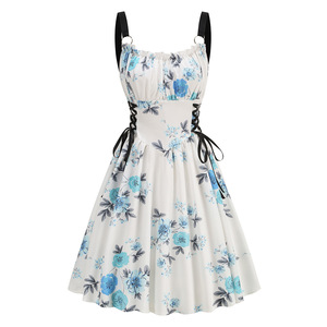<span class=keywords><strong>Robe</strong></span> rétro pin-up des années 1950-1960 pour femmes, <span class=keywords><strong>robe</strong></span> à bretelles spaghetti, <span class=keywords><strong>robe</strong></span> florale, corset à lacets, <span class=keywords><strong>robe</strong></span> d'été décontractée, <span class=keywords><strong>robe</strong></span> de fête, nouvelle arrivée - Product Image 6