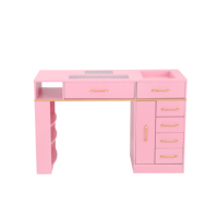 Table de Manucure Style Moderne avec Aspirateur de Poussière et Rangement en Bois et Verre pour Salon de Beauté et Usage Commercial – Offre Spéciale
