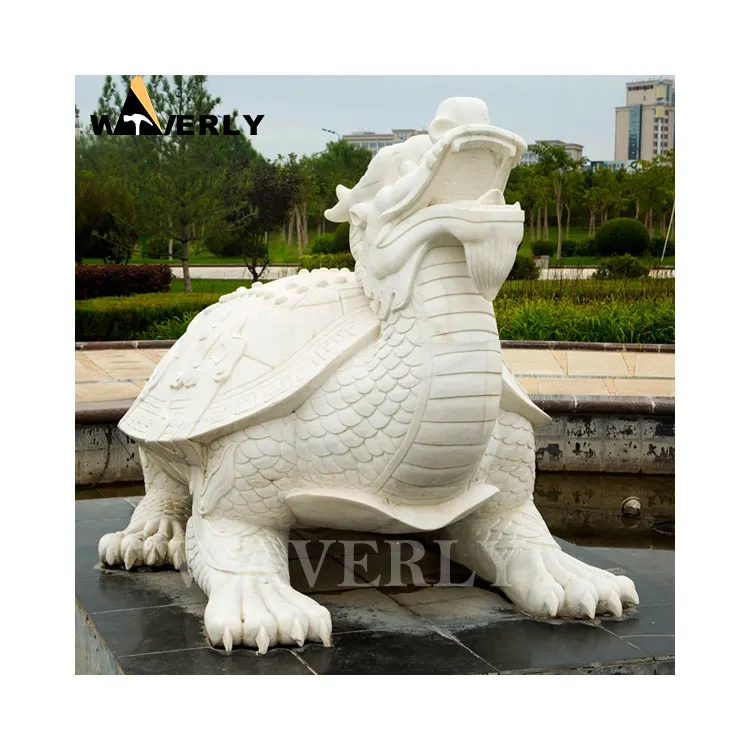 Escultura de estatua de mármol piedra Natural tortuga tamaño real decoración jardín exterior personalizada