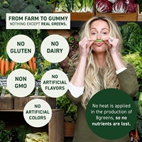 Gummies véganes OEM Super Greens pour la minceur, bonbons gélifiés au thé vert et à la vitamine C en forme d'ours