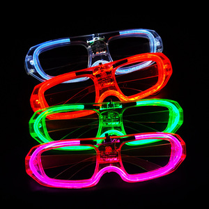 Nouveauté 2026 Lunettes LED à lumière froide carrées à obturateur en forme de cœur, clignotantes <span class=keywords><strong>pour</strong></span> le Nouvel An, unisexe, 14 ans et plus, jouets lumineux en plastique, vente en gros - Product Image 2