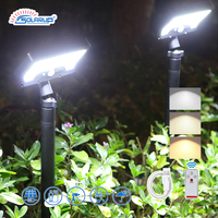 Tiang Lampu Tenaga Surya Solarup IP65 DC Lampu LED Sensor Gerak Luar Ruangan dengan Remote Control untuk Taman dan Jalan Setapak Bersertifikasi CE RoHS