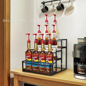 Estante de madera para botellas de vino, estante de almacenamiento para botellas de café, estante de exhibición de varias capas para sala de estar, uso en fiestas, duradero - Product Image 2