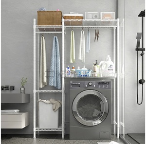 <span class=keywords><strong>Étagère</strong></span> de rangement réglable en acier au carbone de haute qualité, revêtement poudré blanc, pour machine à laver, <span class=keywords><strong>buanderie</strong></span> ou salle de bain - Product Image 5