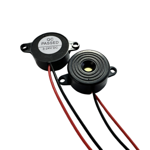 Buzzer Piezoeléctrico Activo Binaural 2312, DC 3V-24V, Diámetro 23mm*12mm, Frecuencia 100-10kHz, Material ABS Negro para Impresoras/Copiadoras - Product Image 1