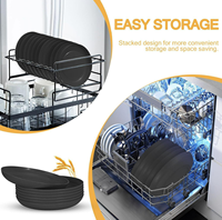 Assiettes écologiques durables incassables, surface givrée moderne, réutilisables, compatibles lave-vaisselle, pour le camping, les hôtels, la maison