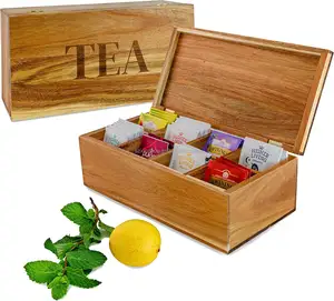 Wooden Tea Box Crafted from Wood for Tea Storage and Display Part of Wood Crafts Boxes & Wall Signs