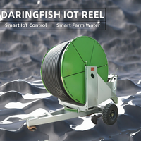 Daringfish IOT - Sistema de Riego por Aspersión con Bomba Motorizada y Carrete de Manguera Metálico, Garantía, Máquina de Riego Automática Eficiente para Granjas