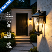 Applique murale extérieure décorative contemporaine en aluminium à LED E26 CRI 80 IP44 étanche 5000K lumière du jour Garantie 3 ans pour jardin