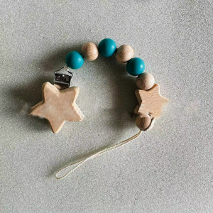 Juego de clips para chupete de silicona y madera multicolor, sujetachupetes antipérdida, accesorio de dentición para bebé, ideal para regalos de baby shower - Product Image 6