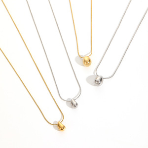 Collier pendentif goutte d'eau en acier inoxydable 26 mm Or Argent Simple et Tendance Chaîne de Clavicule - Product Image 5