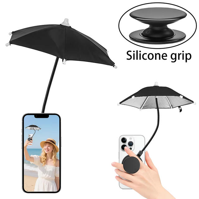 Outdoor Magnetic Cellphone Umbrella Phone Holder Anti-reflective Sun Protection Secure Grip Hands-Free Viewing Universal