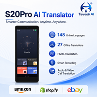 Dispositivo de Voz con IA S20 Pro, Compatible con 148 Idiomas, DeepSeek ChatGPT 27, Traducción Bidireccional Fuera de Línea, Pantalla de 5 Pulgadas, el Más Reciente