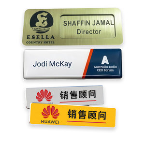 Tùy Chỉnh Phong Cách Cổ Kim Loại Tên Tag Pin Bạc Hình Chữ Nhật Tên Nơi Laser Khắc Logo Từ Tên Thương Hiệu Huy Hiệu - Product Image 5