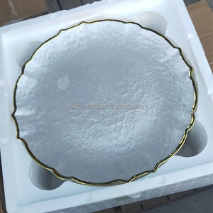 ชุดจานแก้วพอร์ซเลนสำหรับงานเลี้ยงอาหารค่ำขอบทองสำหรับงานแต่งงาน - Product Image 3