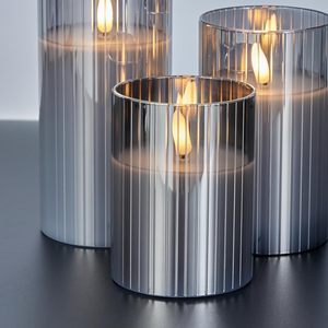 Ensemble de 3 bougies LED sans flamme en verre <span class=keywords><strong>avec</strong></span> télécommande, bougies artificielles vacillantes pour la décoration de la maison - Product Image 4