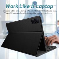 Xiaomi Redmi Pad 2 4G 2025 11 İnç için Kitap Tarzı Çıkarılabilir PU Deri Trackpad'li Arkadan Aydınlatmalı Klavyeli Tablet Kılıfı