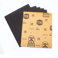 Papier abrasif imperméable de marque TOE, grain 120, carbure de silicium, papier abrasif humide et sec pour le polissage et le meulage du métal et du bois