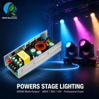 Alimentation électrique à châssis ouvert en U 800W, convertisseur AC/DC triple sortie 380V 36V 12V pour éclairage LED, imprimante 3D, laboratoire et banc de travail