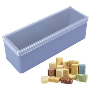 Rectangular Silicone Cake Bread Baking Mold BPA Free Silicone Handmade Soap Loaf Molds with Lid For Soap Making