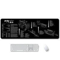 LW alas Mouse Anti licin untuk game, bantalan tetikus PC pola pistol, alas tetikus untuk game nyaman harga pabrik