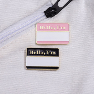 Spilla personalizzata con spilla personalizzata <span class=keywords><strong>Hello</strong></span> <span class=keywords><strong>World</strong></span> in metallo - Product Image 2