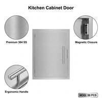 Porte d'accès simple professionnelle en acier inoxydable 304 pour îlot de cuisine extérieur et station de rangement encastrée